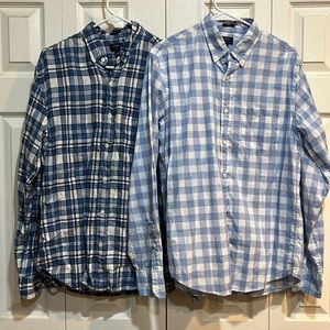 Lot of 2 J. Crew plaid button down. Great condition. Slim fit / medium.